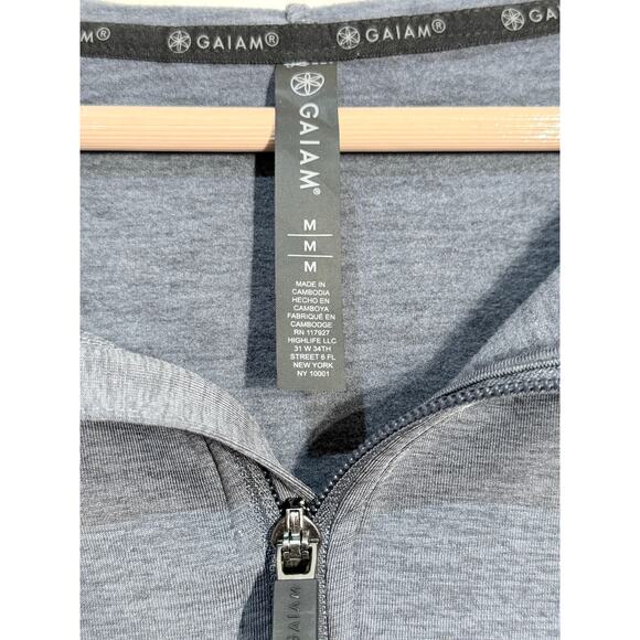 GAIAM Serenity Flow Long Sleeve Hoodie Cool Grey Heather, Men's Size M, NWT - Picture 6 of 7